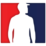 Silhouette of a person with a backdrop of red and blue, symbolizing the energy of d2d sales.