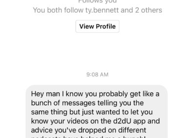 A screenshot of a direct message request on instagram from a user named darian shirzadi, featuring a profile overview and a preview of the message content.
