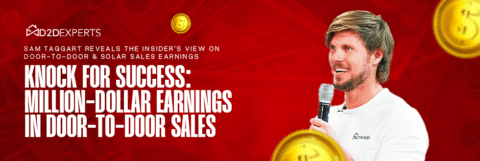 A motivational speaker sharing insights and door-to-door sales statistics on solar sales, highlighting the potential for substantial earnings in the industry.