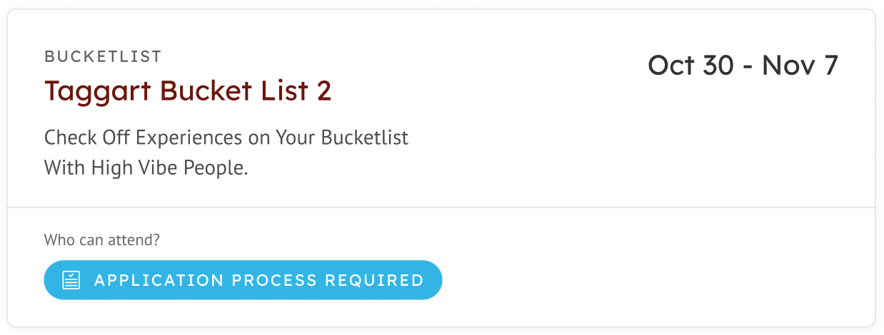 Taggart Bucketlist