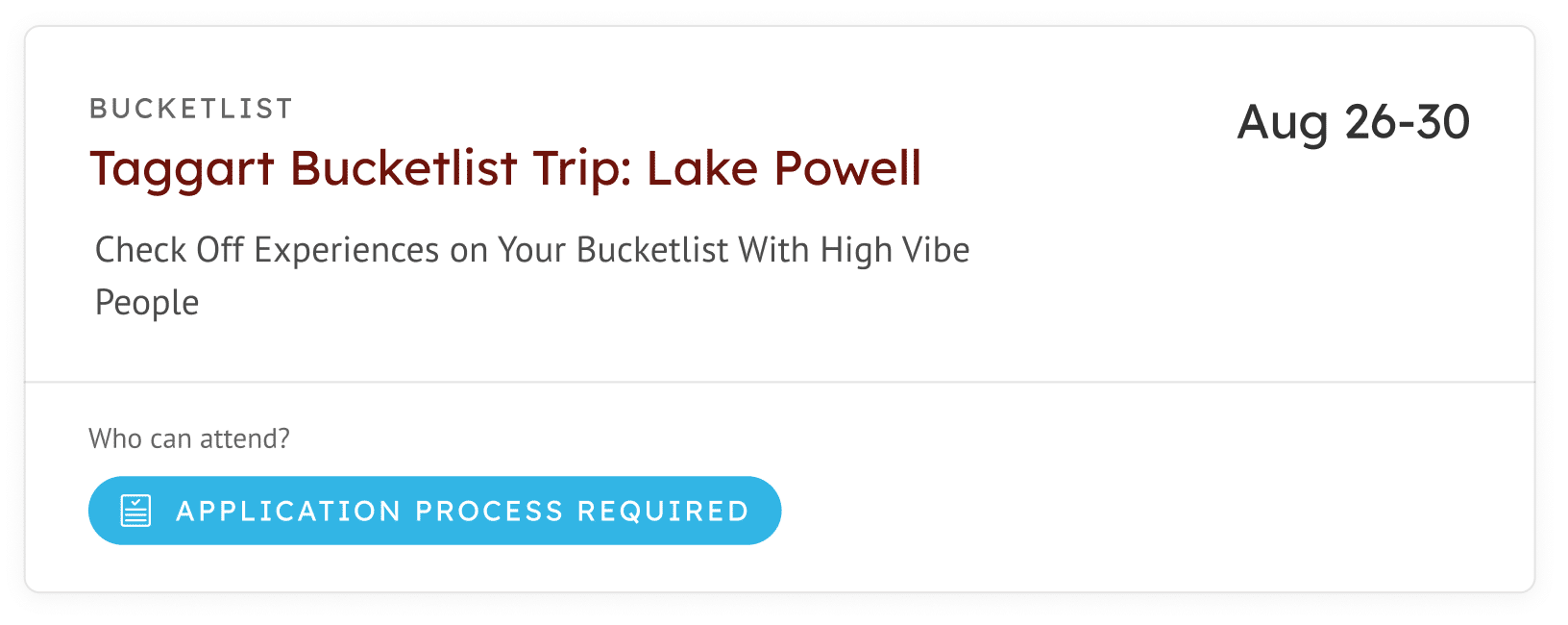 Taggart Bucketlist
