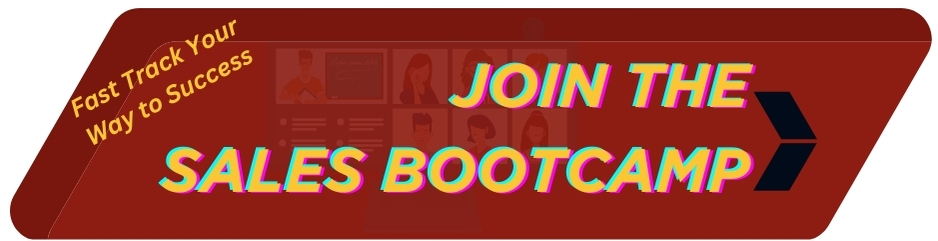 Join the sales bootcamp: fast track your way to success with same day sales appointments, featuring colorful, eye-catching lettering on a dynamic red banner.