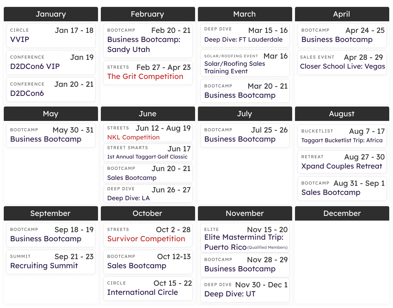 D2D Experts Calendar of Events 2023 Calendar Of Events