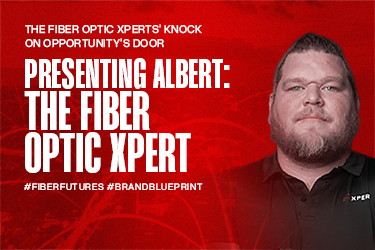 A confident man in a professional setting, introduced as "Albert: the fiber optic sales expert," embodying expertise and readiness for opportunities in the fiber optics field. #fiberfutures #brandblueprint