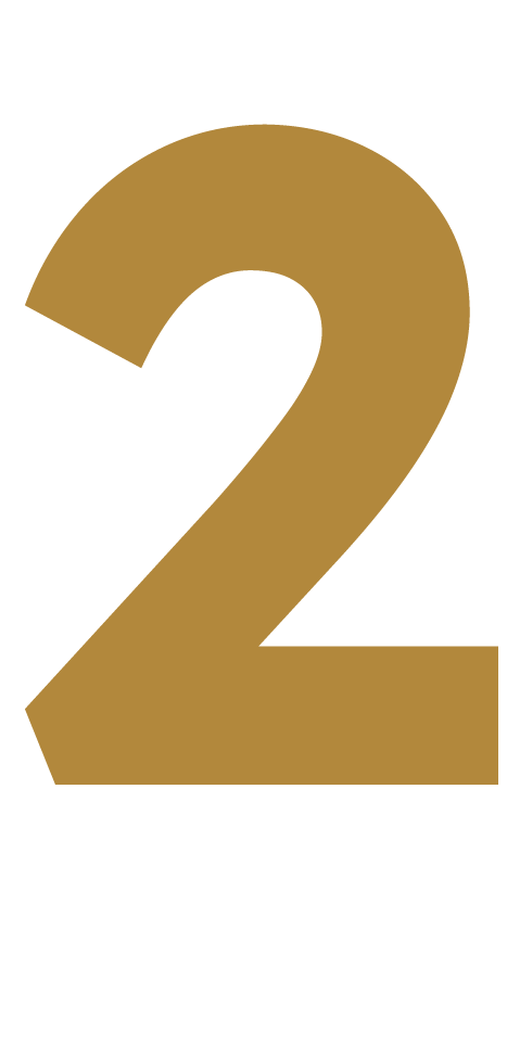 A large, bold number 2 in a gold color on a plain white background.