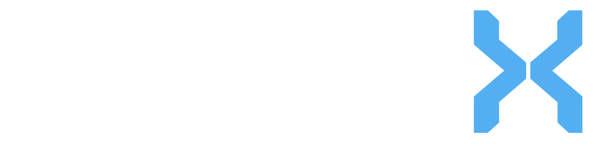 White background with the large, faded word “SUPP” in white, followed by a bold, blue stylized “X” at the end, which appears geometric and angular.